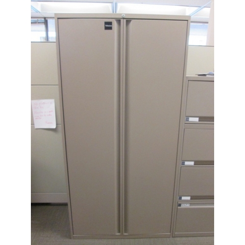 Teknion Tan 5 High Enclosed Shelving Storage Locking Allsold